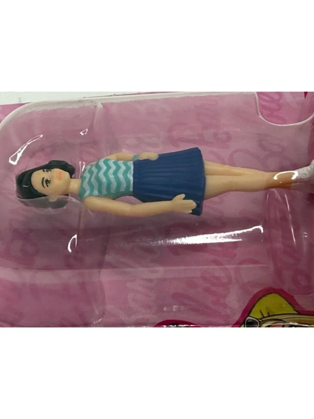 Barbie Mini Figure Blue Chevron Top Navy Skirt New